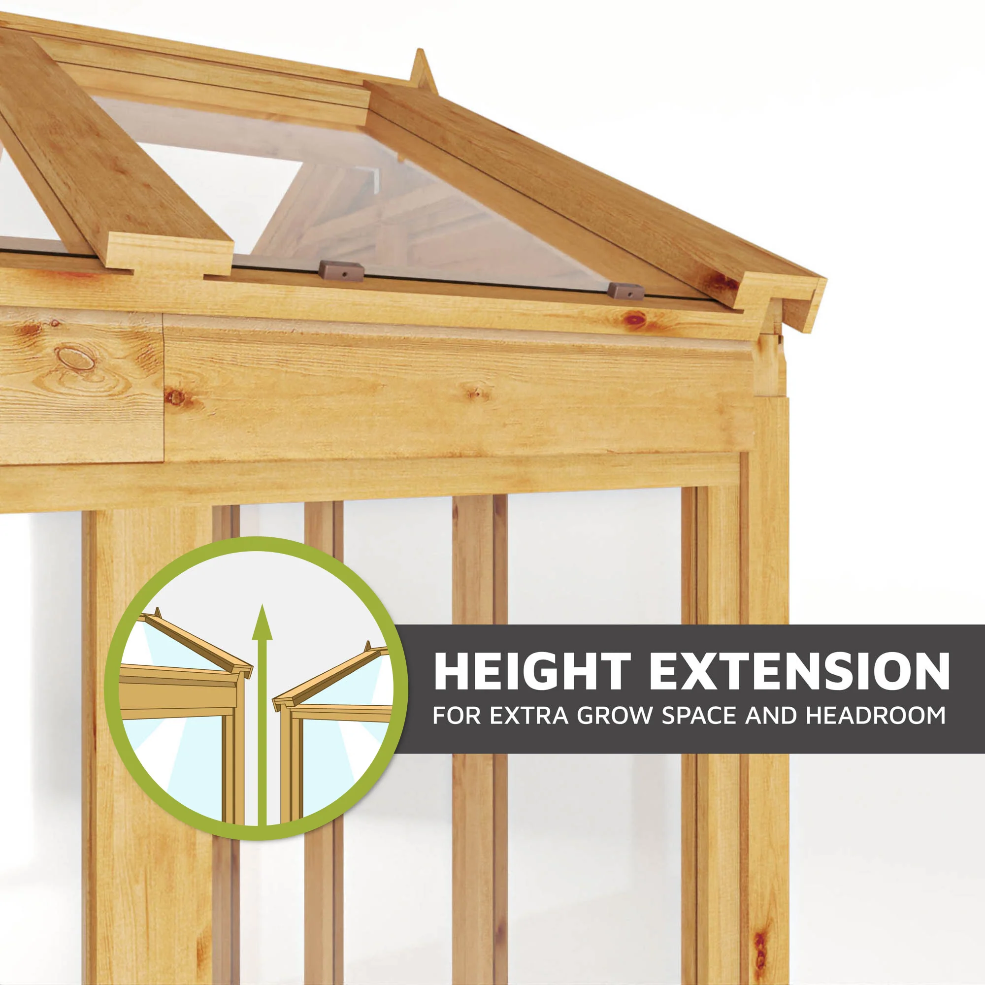 8 x 6 Woodsman Greenhouse Height Extension